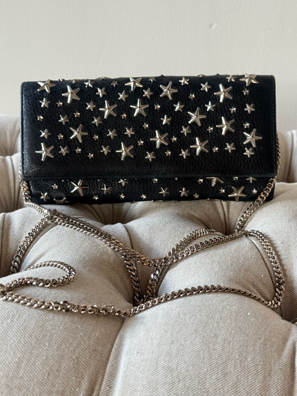 Jimmy Choo Milla Star Studs Chain Clutch: